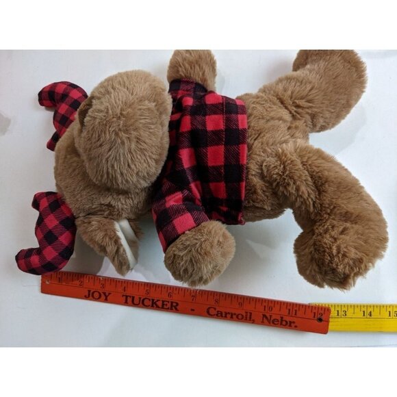 Spark Create Imagine  Reindeer  plush rattle crinkle ears red plaid 15" - Picture 6 of 6